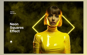 Download Yellow <span class='badge badge-warning'>Neon</span> Squares Effect - 92056975