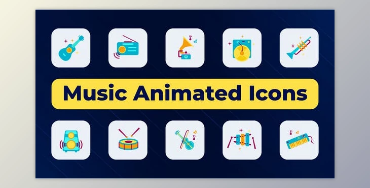 Download Music Animated Icons (Videohive 50895992) - AE Project