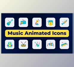 Download Music Animated Icons (Videohive 50895992) - AE Project