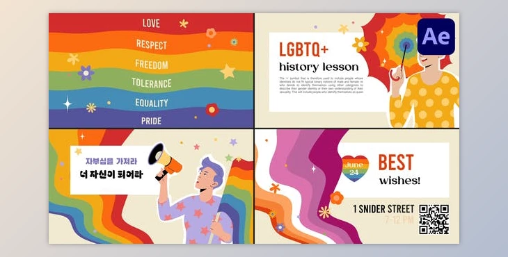 Download LGBTQ Typography for After Effects (Videohive 50823488) - AE Project