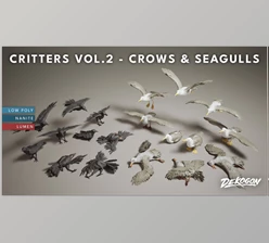 Download Unreal Engine - Critters VOL.2 - Crows & Seagulls v5.3