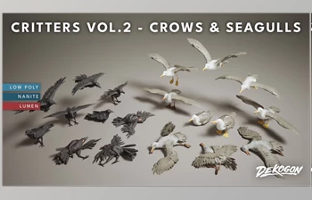 Download Unreal Engine - <span class='badge badge-warning'>Critters</span> VOL.2 - Crows & Seagulls v5.3