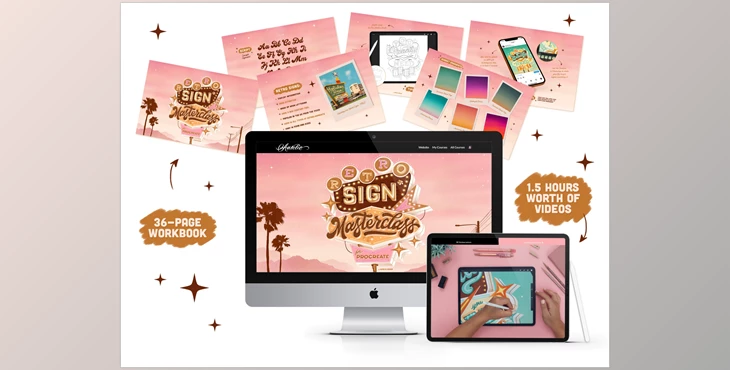 Download Aurelie Maron – Retro Sign Masterclass for Procreate