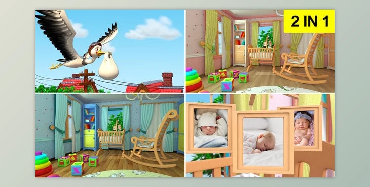 Download Stork and baby (2 in 1) (Videohive 27046193) - AE Project