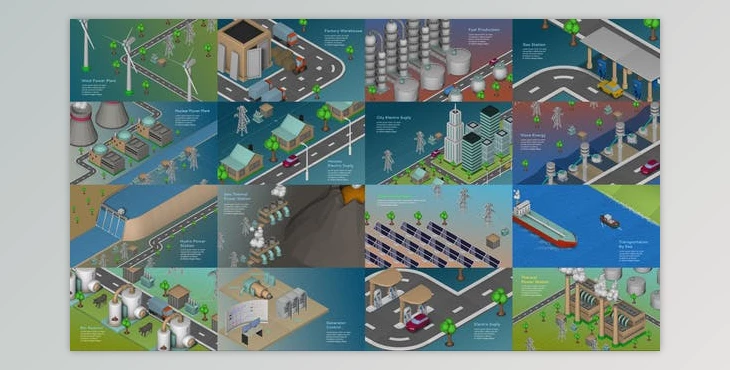Download Energy And Industry Scenes And Elements (Videohive 30808701) - AE Project