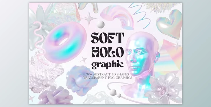 Download Soft Holo Iridescence 3D Shapes