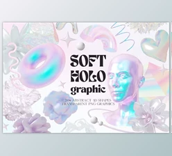Download Soft Holo Iridescence 3D Shapes