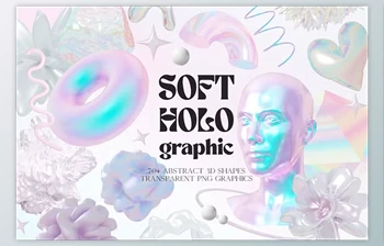 Download Soft Holo Iridescence <span class='badge badge-warning'>3D</span> Shapes