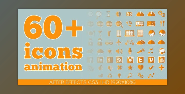 Download 60 plus icons animation (Videohive 4946984) - AE Project