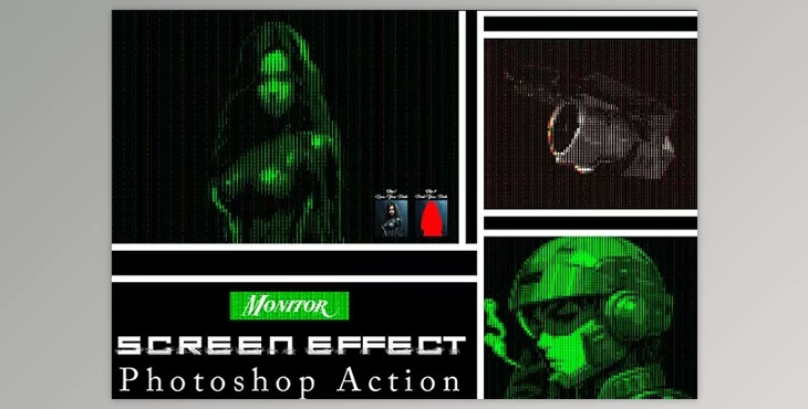 Download Monitor Screen Effect Ps Action Creative Market - 92057498