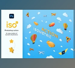 Download Isometric illustration PS action Creative Market - 92146029