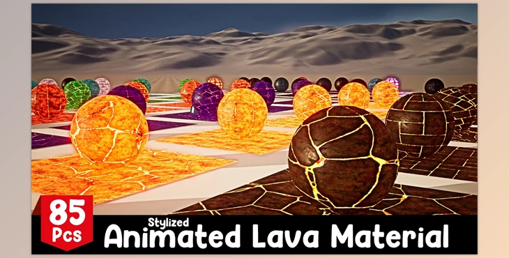 Download Unreal Engine - Stylized Animated Lava Material Pack 85 Pcs