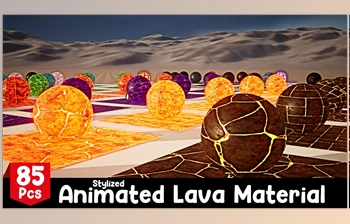 Download Unreal Engine - Stylized Animated Lava Material Pack 85 <span class='badge badge-warning'>Pcs</span>