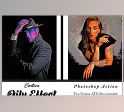 Download Cartoon Oily Effect Photoshop Action - 92084851