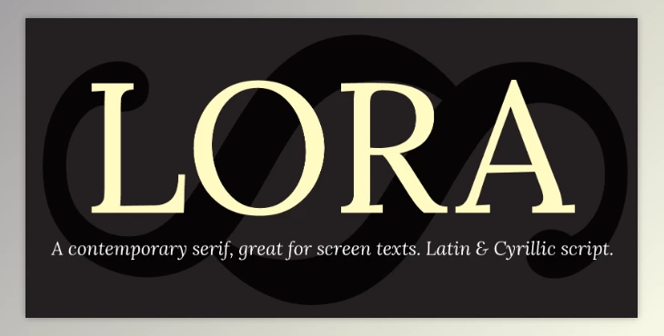 Download Lora Serif Font Family