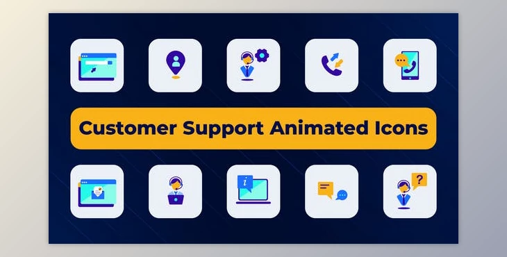 Download Customer Support Animated Icons (Videohive 50997499) - AE Project