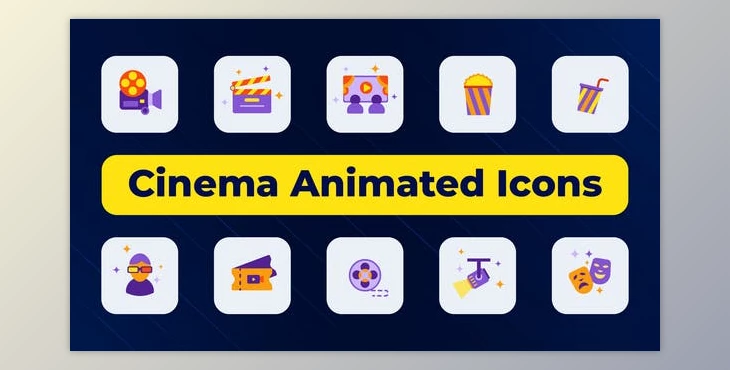 Download Cinema Animated Icons (Videohive 51013259) - AE Project
