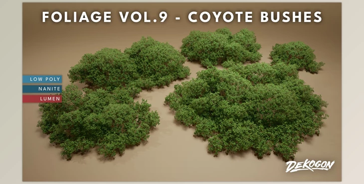 Download Unreal Engine - Foliage VOL.9 - Coyote Bushes (Nanite and Low Poly)
