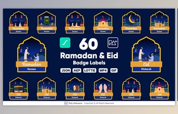 Download Ramadan & Eid Lottie <span class='badge badge-warning'>Badge</span> Labels (Videohive 51082065) - AE Project