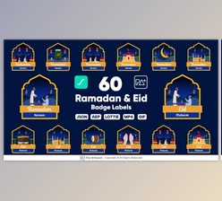 Download Ramadan & Eid Lottie Badge Labels (Videohive 51082065) - AE Project