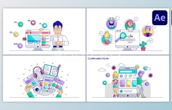 Download <span class='badge badge-warning'>Gadgets</span> Analytics And Smm Explainers for After Effects (Videohive 50929820) - AE Project