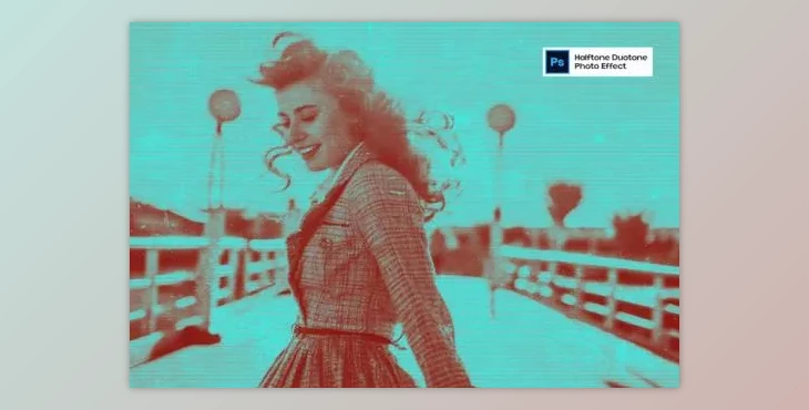 Download Halftone Duotone Photo Effect - AYVYV8T