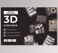 Download Job and Recruitment 3D Icon Pack