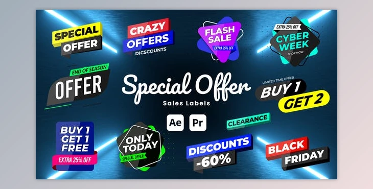 Download Special Offer Sale labels (Videohive 51169430) - AE Project