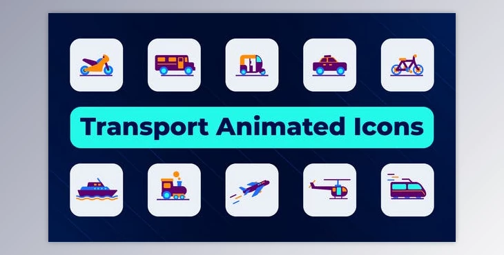 Download Transport Animated Icons (Videohive 51062439) - AE Project