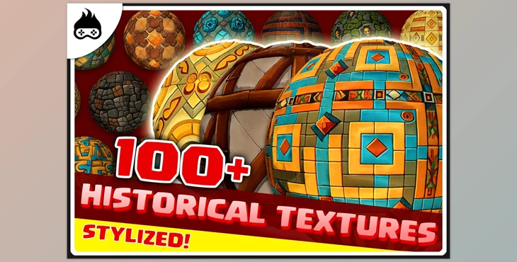 Download Unity Asset - 100+ Stylized Historical Textures – Medieval, Egyptian, Roman & More v1.1.0