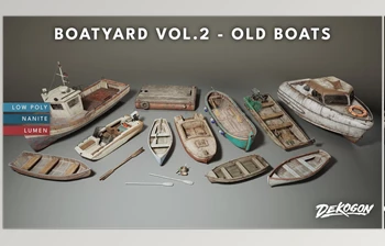 Download Unreal engine - Boatyard VOL.2 - <span class='badge badge-warning'>Old</span> Boats (Nanite) v5.3