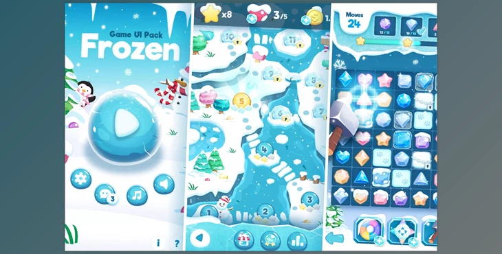 Download Unity asset - Frozen GUI Pack v1.8