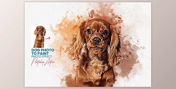 Download Dog Photo to Paint Photoshop Action - 92193848