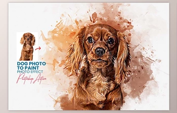 Download Dog Photo to Paint <span class='badge badge-warning'>Photoshop</span> Action - 92193848