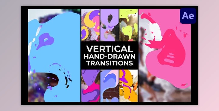 Download Vertical Liquid Hand Drawn Transitions | After Effects (Videohive 51195584) - AE Project