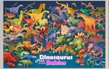 Download Unity asset - Dinosaurus <span class='badge badge-warning'>Pack</span> with Babies v1.01