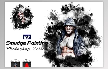 Download Ink Smudge Painting <span class='badge badge-warning'>Photoshop</span> Action - 92080041