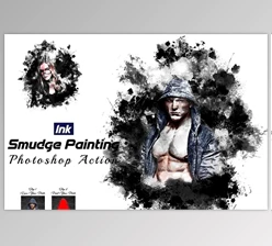 Download Ink Smudge Painting Photoshop Action - 92080041