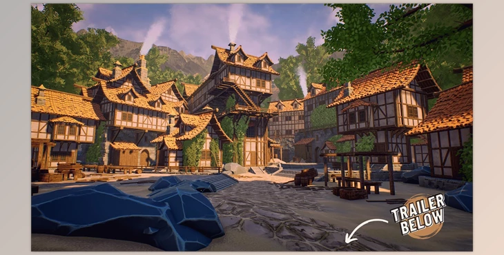 Download Unreal Engine - Modular Medieval Town - Village - Medieval Village (Interiors Included)