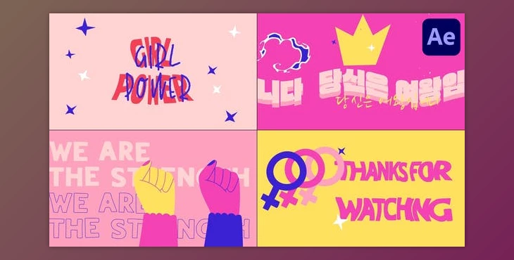 Download Girl Power Typography Scenes for After Effects (Videohive 51236598) - AE Project