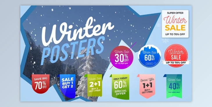 Download Winter Sale Posters & Labels (Videohive 51331924) - AE Project