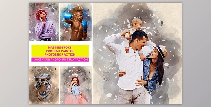 Download Masterstroke Portrait Painter Action - 92443746