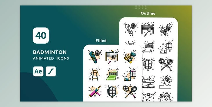 Download Badminton Animated Icons | After Effects (Videohive 51135676) - AE Project