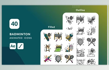 Download Badminton <span class='badge badge-warning'>Animated</span> <span class='badge badge-warning'>Icons</span> | After Effects (<span class='badge badge-warning'>Videohive</span> 51135676) - AE <span class='badge badge-warning'>Project</span>