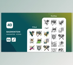 Download Badminton Animated Icons | After Effects (Videohive 51135676) - AE Project