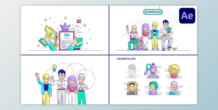Download HR And Team Explainers for After Effects (Videohive 51075771) - AE Project