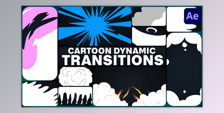 Download Cartoon Dynamic Transitions for After Effects (Videohive 51158858) - AE Project