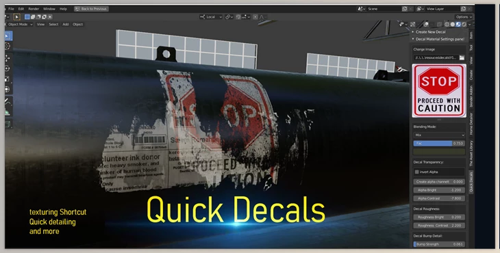 Download Blender Market - Quick Decals V2.1.0