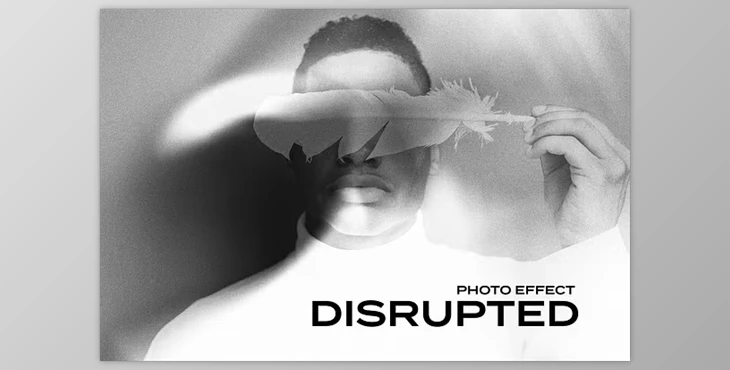 Download Disrupted Monochrome Photo Effect - 92139503