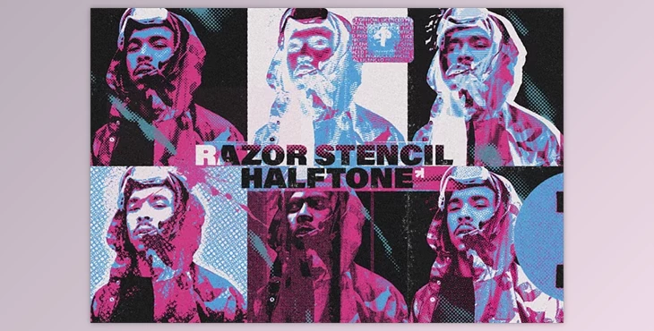 Download Razor Stencil Halftone Effect Action - 92163831